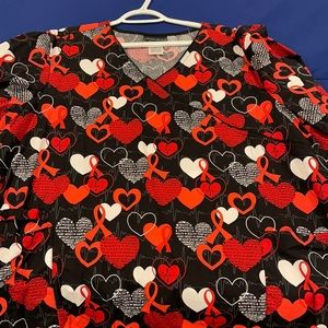 Cherokee heart disease awareness scrub top